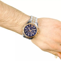 Michael Kors Lexington |Nam Giới |Mặt Xanh |Dây Kim Loại Demi Rose |Máy Pin |Size Lớn 45mm