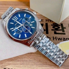 Michael Kors Lexington |Nam Giới |Mặt Xanh Dương |Dây Kim Loại Silver |Máy Pin |Size Lớn 45mm