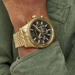Michael Kors Lexington |Nam Giới |Mặt Xanh Lá |Dây Kim Loại Vàng Gold |Máy Pin |Size Lớn 45mm