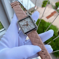 Michael Kors Mặt Vuông Đính Đá |Nữ Giới |Chronograph |Dây Da Hồng |Máy Pin (Quartz) |Size 32x32mm