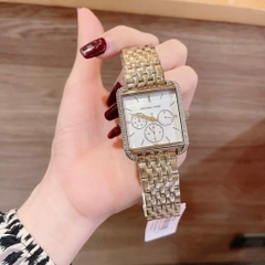 Michael Kors Mặt Vuông |Nữ Giới |Đính Đá |Dây Kim Loại Vàng Gold |Máy Pin (Quartz) |Size 39mm