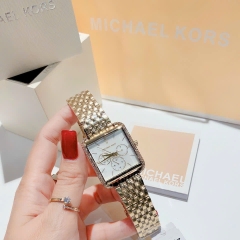 Michael Kors Mặt Vuông |Nữ Giới |Đính Đá |Dây Kim Loại Vàng Gold |Máy Pin (Quartz) |Size 39mm