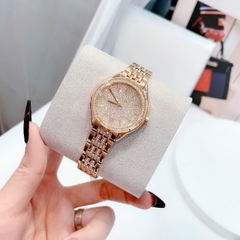 Michael Kors Mindy |Nữ Giới |Mặt Full Đá |Rose Gold |Dây Kim Loại |Máy Pin |Size Lớn 36mm