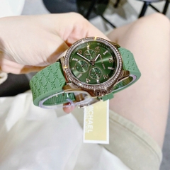 Michael Kors Mini Pilot |Nữ Giới |Đính Đá |Dây Silicone Xanh Lá |Máy Pin (Quartz) |Size 36mm