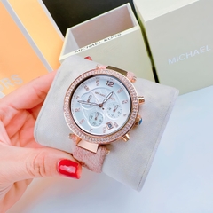 Michael Kors Parker Chronograph |Nữ Giới |Dây Da Hồng |Rose Gold |Máy Pin |Size Lớn 39mm