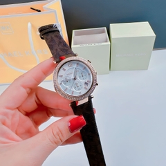 Michael Kors Parker Chronograph |Nữ Giới |Rose Gold |Dây Da Nâu |Máy Pin |Size Lớn 39mm