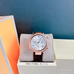 Michael Kors Parker Chronograph |Nữ Giới |Rose Gold |Dây Da Nâu |Máy Pin |Size Lớn 39mm