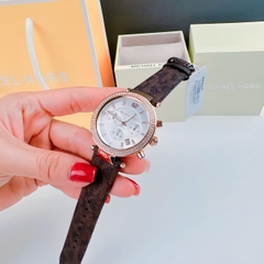 Michael Kors Parker Chronograph |Nữ Giới |Rose Gold |Dây Da Nâu |Máy Pin |Size Lớn 39mm