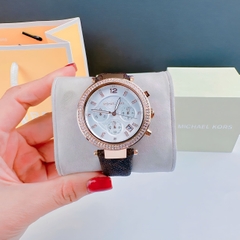 Michael Kors Parker Chronograph |Nữ Giới |Rose Gold |Dây Da Nâu |Máy Pin |Size Lớn 39mm