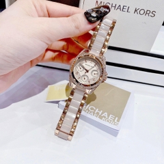 Michael Kors Parker Mini Blair |Nữ Giới |Dây Kim Loại Mix Acetate Hồng |Máy Pin |Size Vừa 33mm