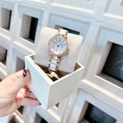 Micheal Kors Parker Mini |Nữ Giới |Rose Gold |Dây Kim Loại Mix Acetat Trắng |Máy Pin (Quartz) |Size 33mm