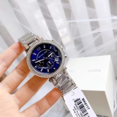 Michael Kors Parker |Nữ Giới |Mặt Xanh Dương |Dây Kim Loại Silver |Máy Pin (Quartz) |Size 38mm