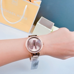 Michael Kors Parker |Nữ Giới |Rose Gold |Đính Đá MK |Dây Kim Loại |Máy Pin |Size Lớn 39mm