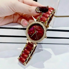 Michael Kors Parker |Nữ Giới |Vàng Gold |Dây Kim Loại Mix Acetate Đỏ |Máy Pin |Size Lớn 39mm
