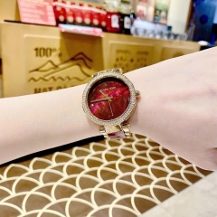 Michael Kors Parker |Nữ Giới |Vàng Gold |Dây Kim Loại Mix Acetate Đỏ |Máy Pin |Size Lớn 39mm
