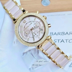 Michael Kors Parker |Nữ Giới |Vàng Gold |Dây Kim Loại Mix Acetate Hồng |Máy Pin |Size Lớn 39mm
