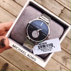 Michael Kors Portia |Nữ Giới |Mặt Đen |Dây Kim Loại Silver |Máy Pin (Quartz) |Size 37mm