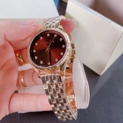 Michael Kors Lexington |Nữ Giới |Mặt Nâu |Dây Kim Loại Vàng Gold |Máy Pin (Quartz) |Size 36mm