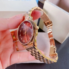 Michael Kors Lexington |Nữ Giới |Mặt Nâu |Dây Kim Loại Vàng Gold |Máy Pin (Quartz) |Size 36mm