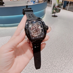 Daniel Gorman Mặt Oval |Nam Giới |Dây Silicone Đen |Máy Cơ (Automatic) |Size Lớn 45x53mm