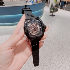 Daniel Gorman Mặt Oval |Nam Giới |Dây Silicone Đen |Máy Cơ (Automatic) |Size 45x53mm