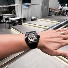 Daniel Gorman Mặt Oval |Nam Giới |Dây Silicone Đen |Máy Cơ (Automatic) |Size Lớn 45x53mm