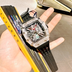 Hanboro Lật Mặt Limited |Nam Giới |Mặt Oval |Trắng Silver |Máy Cơ (Automatic) |Size Lớn 43x50mm