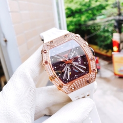 Hanboro Quạt Cổ Trang |Nam Giới |Mặt Oval |Rose Gold |Máy Cơ (Automatic) |Size Lớn 43x50mm