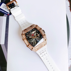 Hanboro Quạt Cổ Trang |Nam Giới |Mặt Oval |Rose Gold |Máy Cơ (Automatic) |Size Lớn 43x50mm