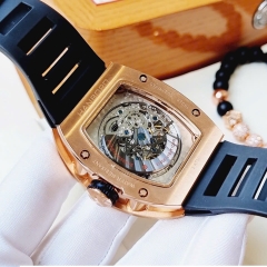 Hanboro Mặt Oval |Rose Gold |Nam Giới |Dây Cao Su |Máy Cơ (Automatic) |Size 40x50mm