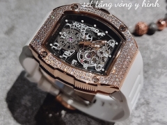 Hanboro Dây Silicone |Rose Gold |Nam Giới |Mặt Oval |Máy Cơ (Automatic) |Size 40x48mm