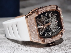 Hanboro Dây Silicone |Rose Gold |Nam Giới |Mặt Oval |Máy Cơ (Automatic) |Size 40x48mm
