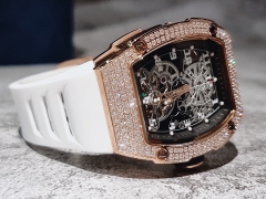 Hanboro Dây Silicone |Mặt Oval |Rose Gold |Nam Giới |Máy Lộ Cơ (Automatic) |Size 40x48mm