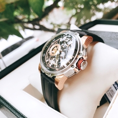 Hanboro Bão Cát Sa Mạc |Nam Giới |Dây Cao Su |Mặt Đen |Máy Cơ (Automatic) |Size 40mm