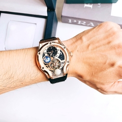 Hanboro Hublot Tourbillon |Rose Gold |Nam Giới |Dây Cao Su |Máy Cơ (Tự Động) |Size Lớn 42x52mm