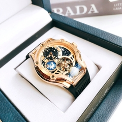 Hanboro Hublot Tourbillon |Rose Gold |Nam Giới |Dây Cao Su |Máy Cơ (Tự Động) |Size Lớn 42x52mm