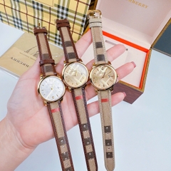 Burberry The Classic Round |Nữ Giới |Vàng Gold |Dây Vải Bọc Da Nude |Máy Pin (Quartz) |Size 32mm