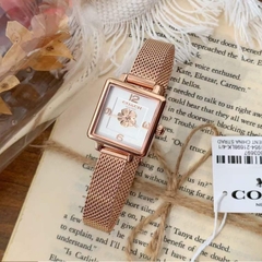 Coach Cass Hoa Trà |Nữ Giới |Mặt Vuông Full Rose Gold |Máy Pin (Quartz) |Size 22mm