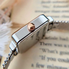 Coach Cass Hoa Trà |Nữ Giới |Mặt Vuông Trắng Silver |Máy Pin (Quartz) |Size Nhỏ 22mm