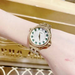Fendi Crazy Carats Diamond |Nữ Giới |Xanh Lá |Dây Kim Loại Vàng Gold |Máy Pin (Quartz) |Size 33mm