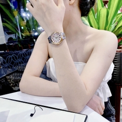 Fendi IShine |Nữ Giới |Mặt Tròn |Đính Diamond Đỏ |Dây Kim Loại Demi Rose |Máy Pin (Quartz) |Size 33mm