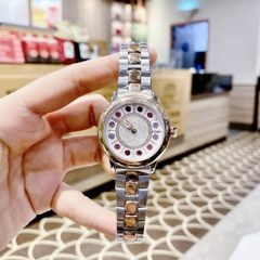 Fendi IShine |Nữ Giới |Mặt Tròn |Đính Diamond Đỏ |Dây Kim Loại Demi Rose |Máy Pin (Quartz) |Size 33mm