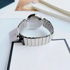 Gucci Interlocking |Nữ Giới |Mặt Tròn Trắng |Dây Kim Loại Silver |Máy Pin (Quartz) |Size 36mm