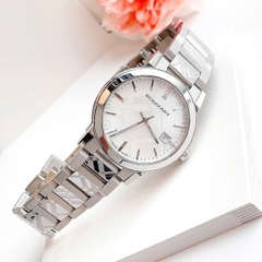 Burberry The City |Nữ Giới |Mặt Trắng |Dây Kim Loại Silver |Máy Pin (Quartz) |Size 34mm