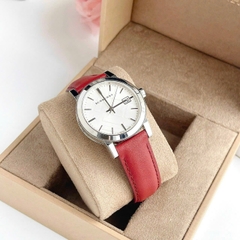 Burberry The City |Nữ Giới |Trắng Silver |Dây Da Đỏ |Máy Pin (Quartz) |Size 34mm