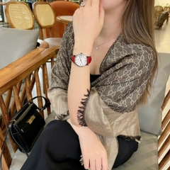 Burberry The City |Nữ Giới |Trắng Silver |Dây Da Đỏ |Máy Pin (Quartz) |Size 34mm