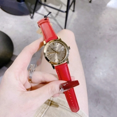 Burberry The City |Nữ Giới |Vàng Gold |Dây Da Đỏ |Máy Pin (Quartz) |Size 34mm