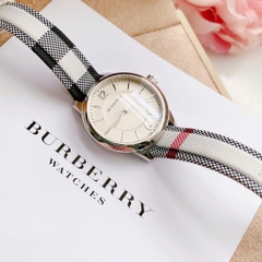 Burberry The Classic Round |Nữ Giới |Silver |Dây Vải Bọc Da Nude |Máy Pin (Quartz) |Size 32mm