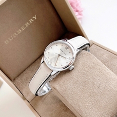 Burberry The Classic Round |Nữ Giới |Silver |Dây Da Trắng |Máy Pin (Quartz) |Size 32mm