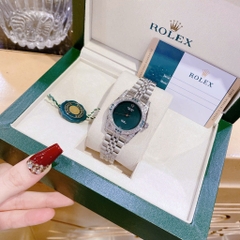 Rolex Cellini |Nữ Giới |Mặt Tròn Xanh Lá |Đính Đá |Dây Kim Loại |Máy Pin (Máy Quartz) |Size 34mm